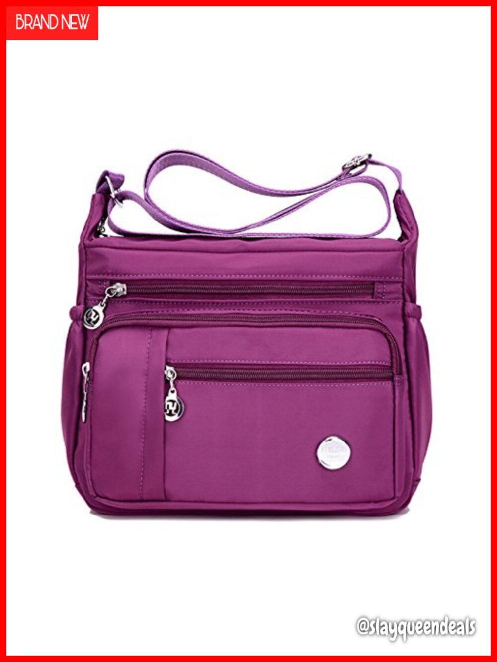 Nylon Shoulder Bag Crossbody Messenger Handbag with Pockets Travel Purse